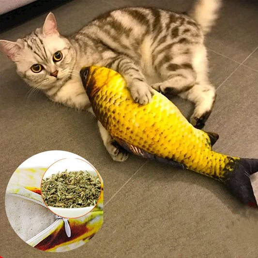 Soft Plush 3D Simulation Cat Toy Fish, Catnip Fish-Shaped