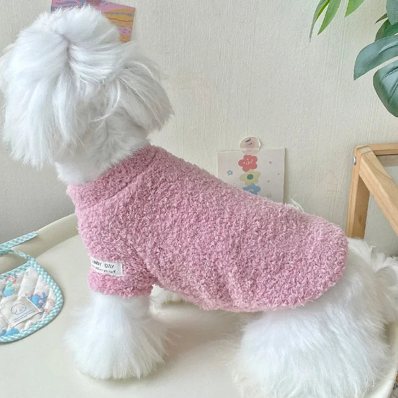 Dog Sweater for Small Dogs Winter Warm Solid Color Pet Sweater