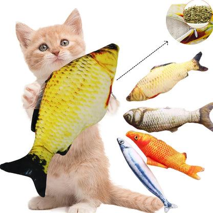 Soft Plush 3D Simulation Cat Toy Fish, Catnip Fish-Shaped